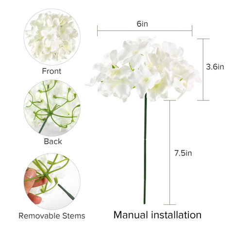 Auihiay ivory hydrangea wedding centerpiece setup with multiple blooms.