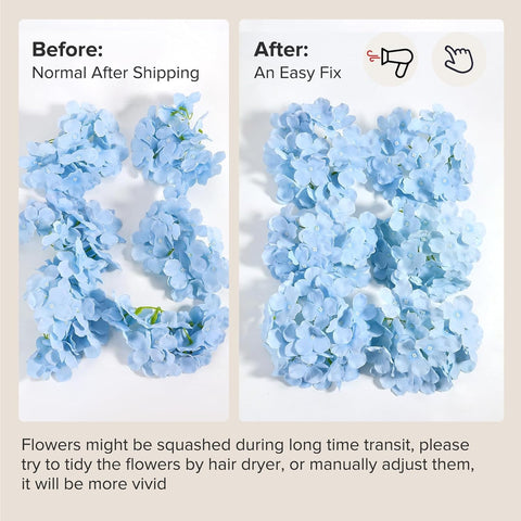 Auihiay packaging-ready blue hydrangea box protecting the stems