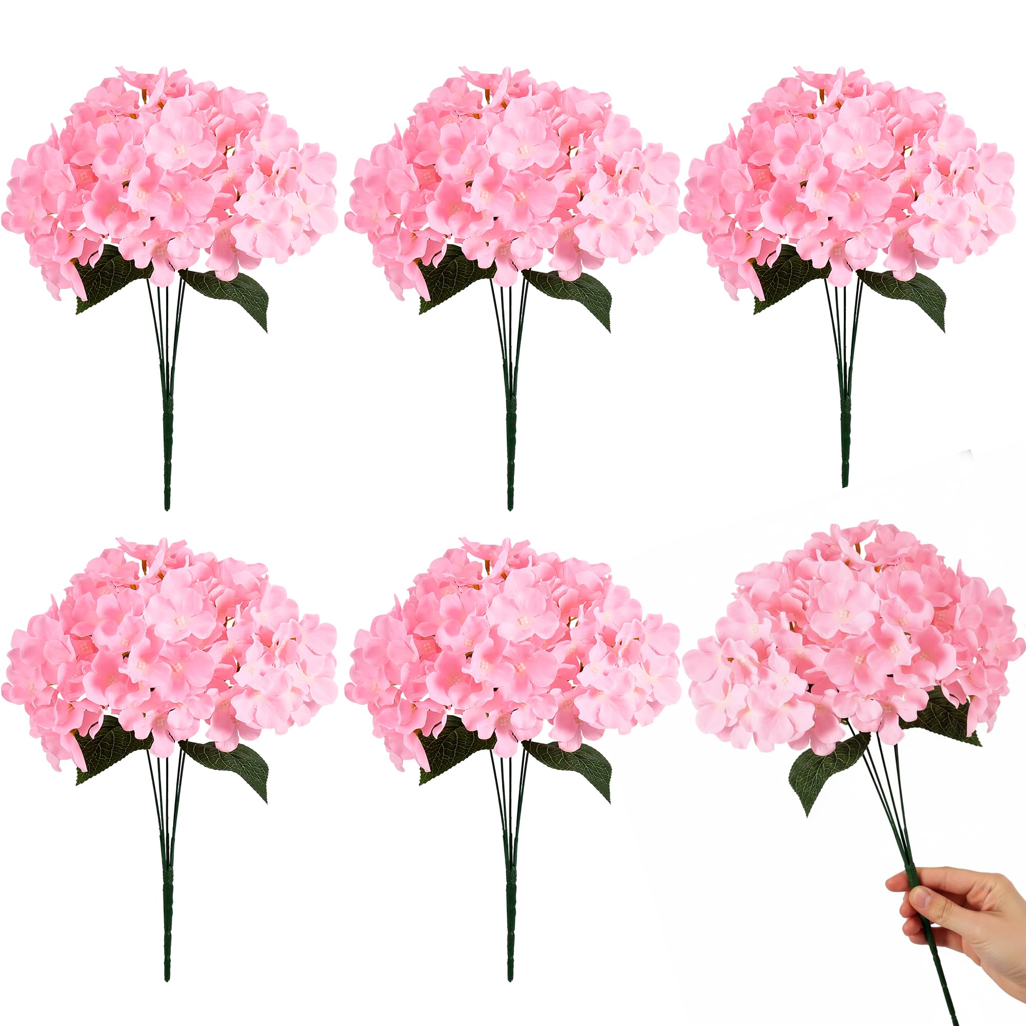 Auihiay pink hydrangea bouquet in full bloom for indoor arrangements