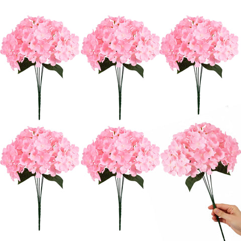 Auihiay pink hydrangea bouquet in full bloom for indoor arrangements