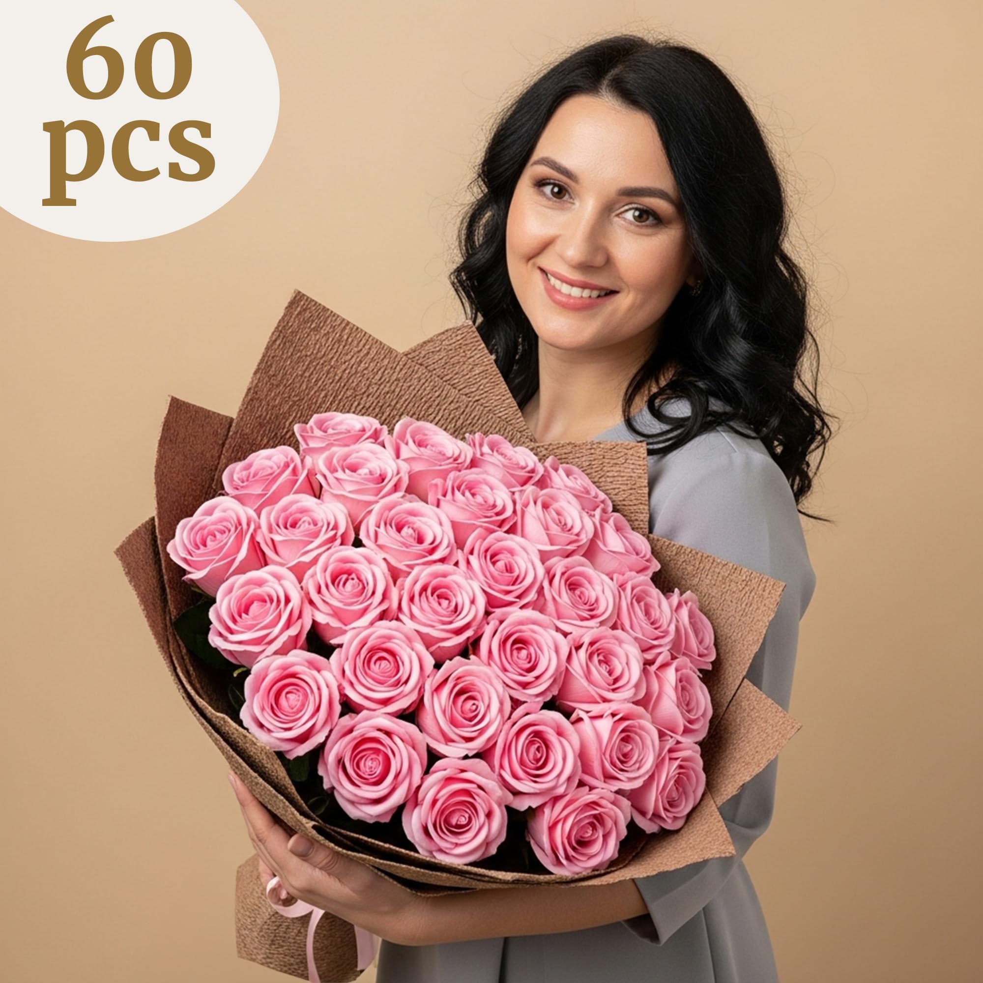Auihiay artificial pink roses for long-lasting home decor.