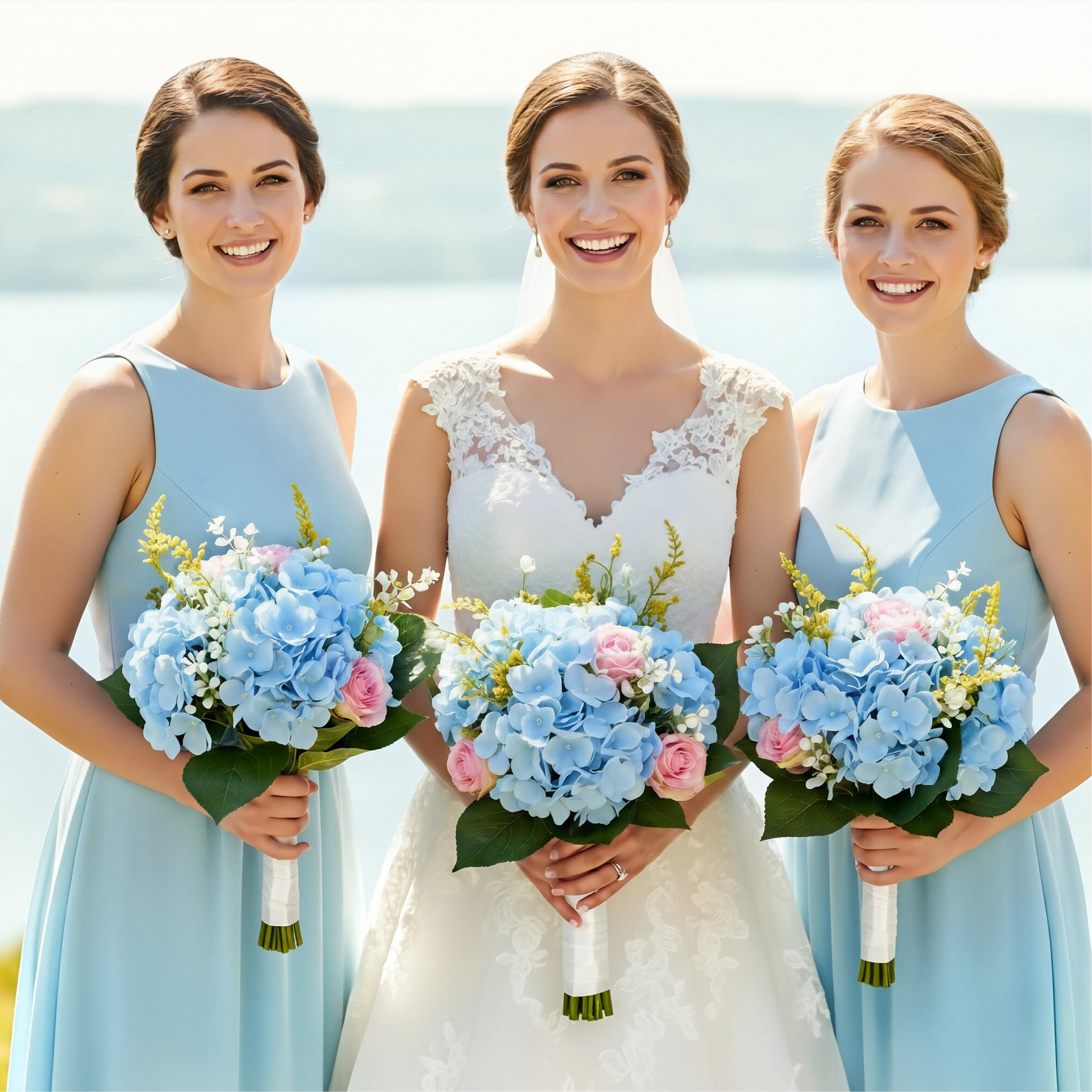 Auihiay blue hydrangea stems demonstrating flexible length and shaping