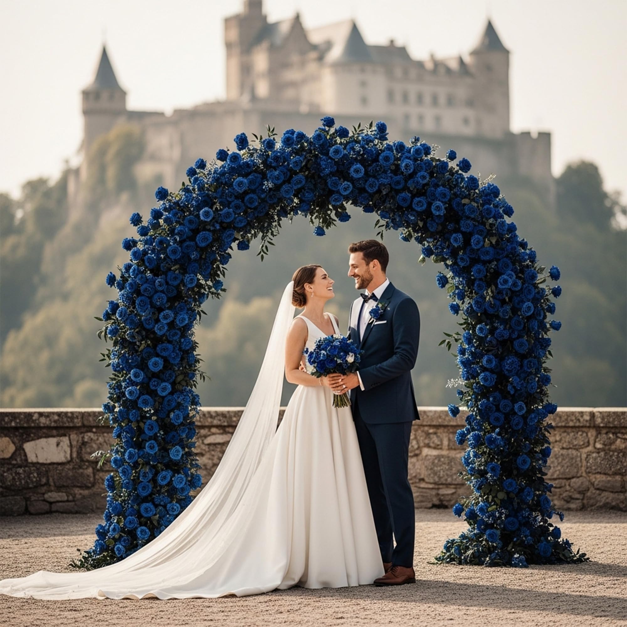 Auihiay blue wedding decor roses resembling real blooms without wilting.