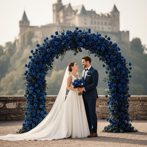 Auihiay blue wedding decor roses resembling real blooms without wilting.