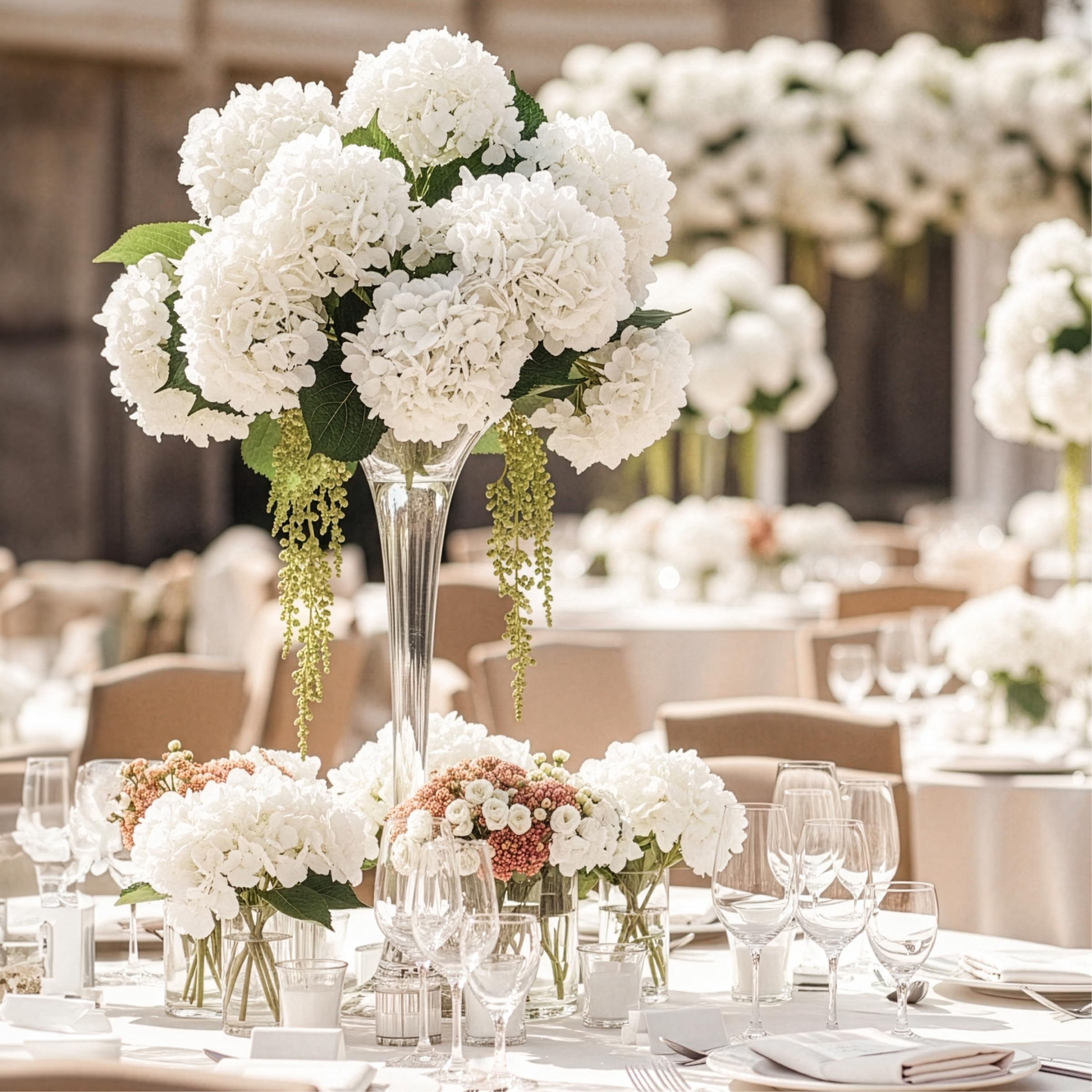 Auihiay wreath making with ivory hydrangeas for decor