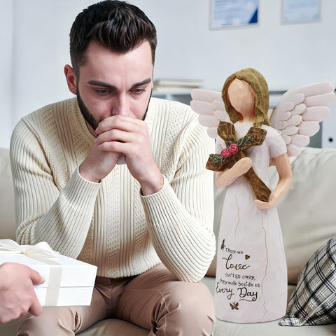 AUKEST angel figurine with hand-painted details as a comforting memory keepsake.