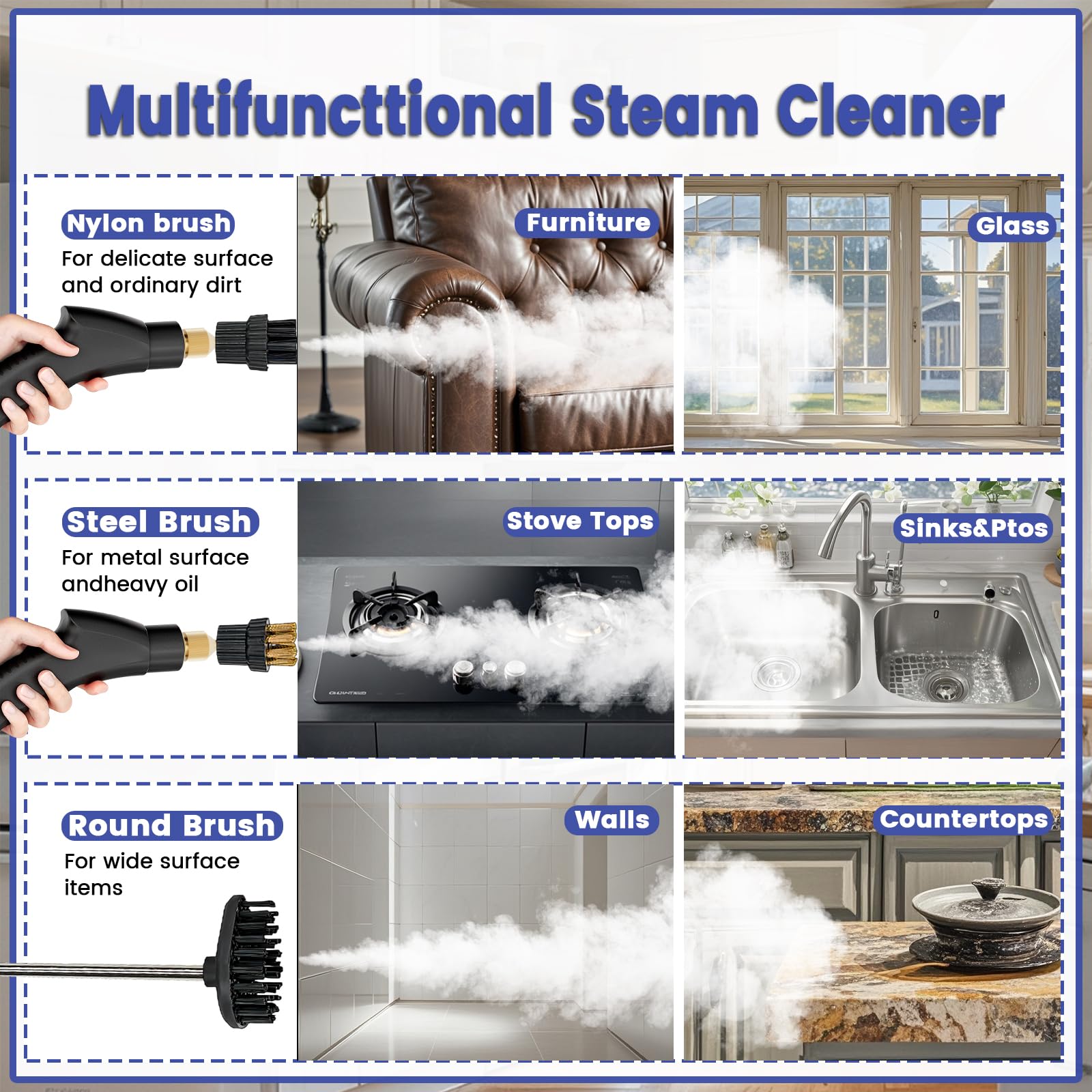 AULANK cleaner attachments and brushes for tough grime