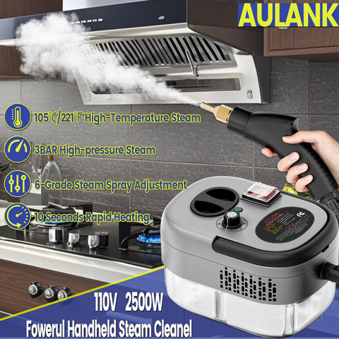 AULANK steam cleaner handle setup, easy grip for comfortable cleaning