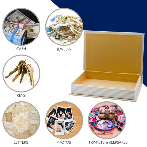 AuldHome Design faux book stack cream gift-box use for small presents