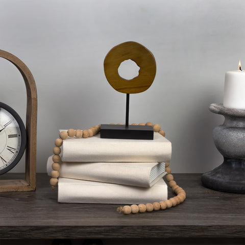AuldHome Design faux book stack cream spine detail adds tactile charm