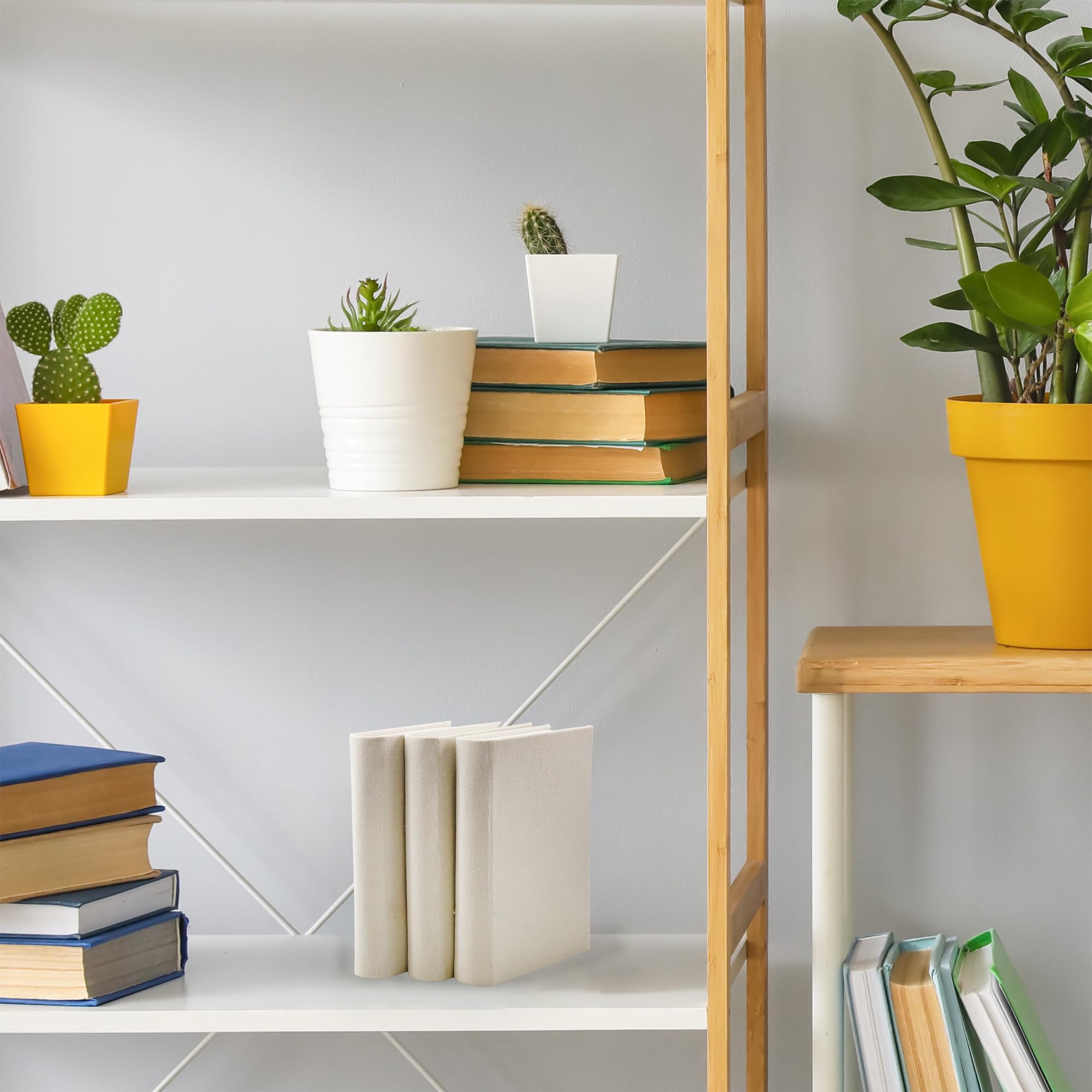 AuldHome Design faux book stack cream texture closeup reveals durable fabric