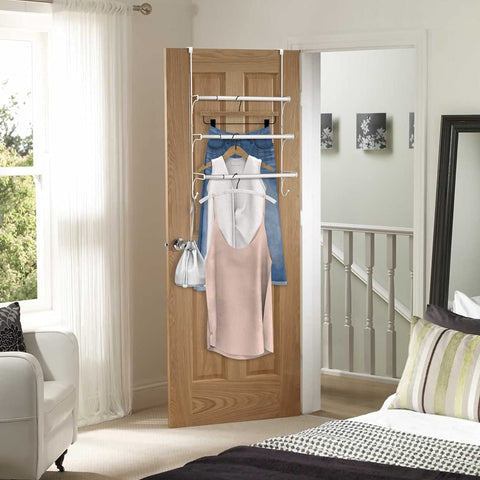 Auledio over-the-door triple towel rack durable steel finish for lasting use.