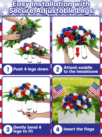 Aulock secure grave saddle prevents flowers from blowing away