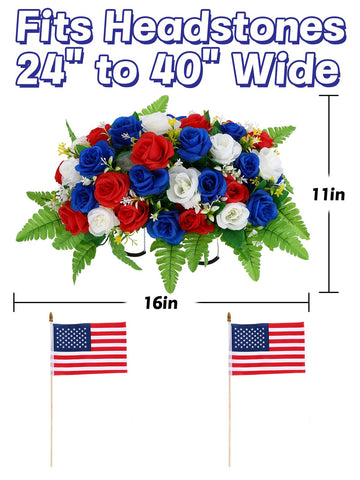 Aulock US flags 8x5 on 16-inch poles complement memorial displays