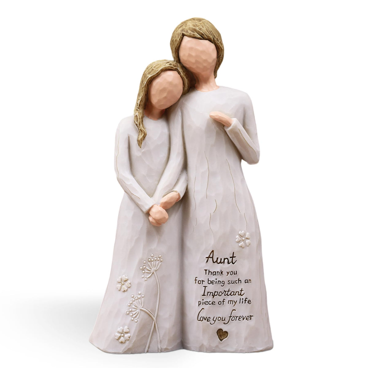 AUMELO Aunt Embrace figurine, hand-painted detail, ideal desk decor honoring family bonds.