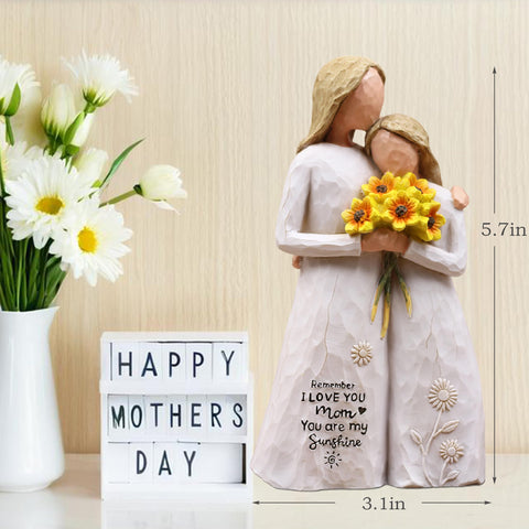 AUMELO birthday gift for mom: sunflowers statue, thoughtful keepsake