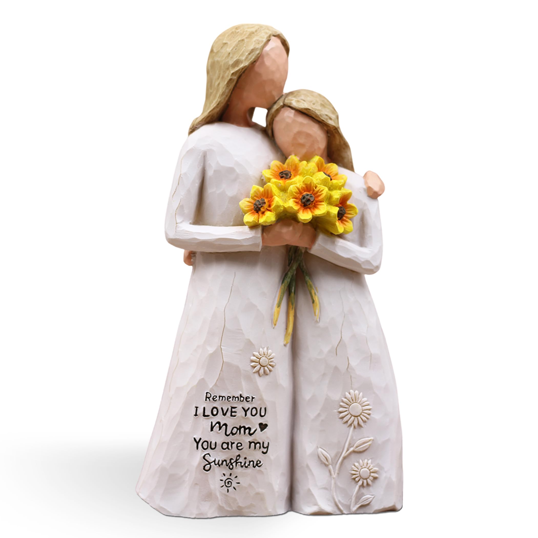AUMELO mom figurine with hand-painted sunflowers, 5.7-inch keepsake for shelf display