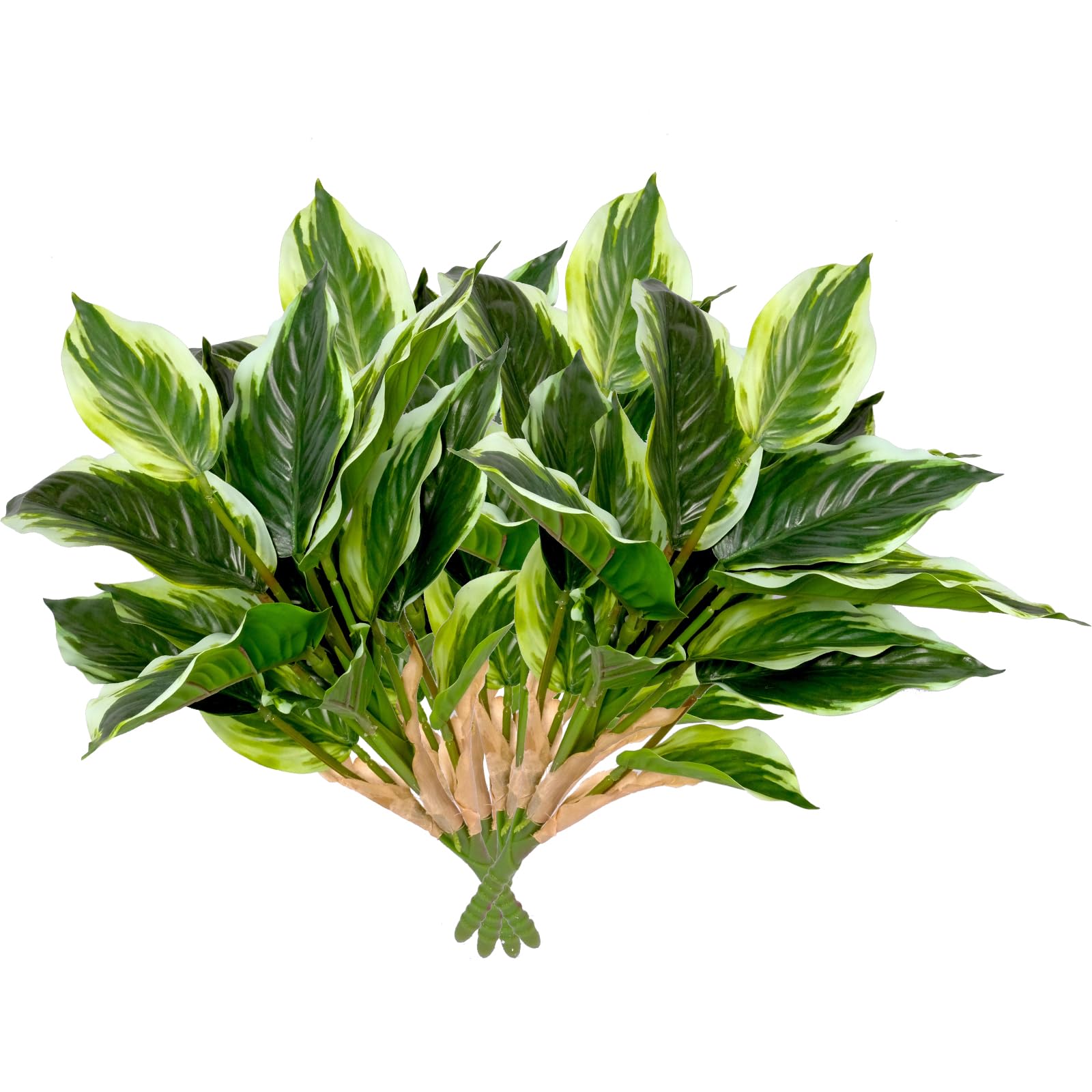 AUMVEYI artificial hosta plants with 16-inch stems for vibrant outdoor decor.