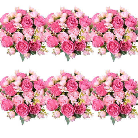 AUMVEYI artificial peonies bouquet with silk blooms for enduring centerpieces.