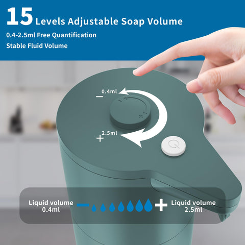 Aunmaon automatic soap dispenser wide fill opening for easy refills.