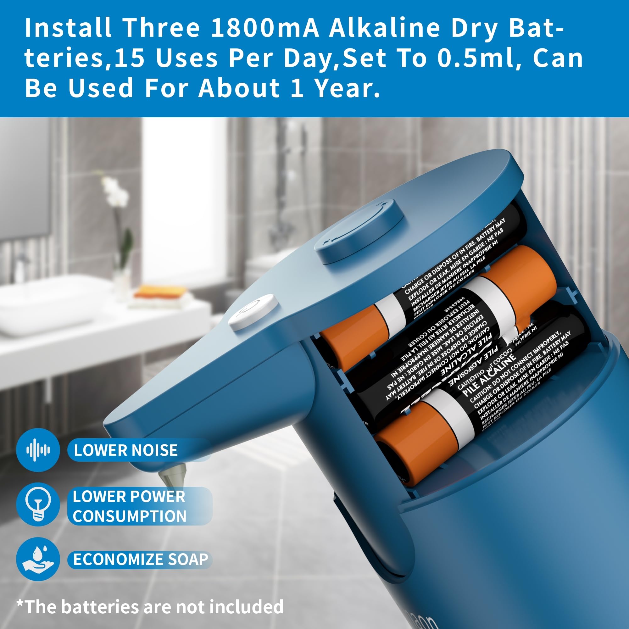 Aunmaon blue touchless dispenser designed for kids with simple operation.