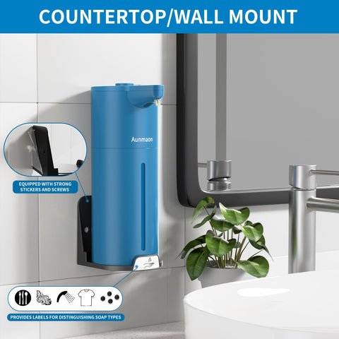Aunmaon blue volume-control dispenser showing adjustable output for precise dosing.