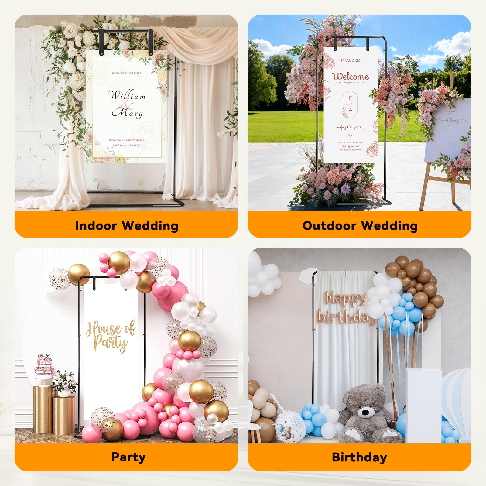 AuntyFey backdrop stand display creating a focal point at an event