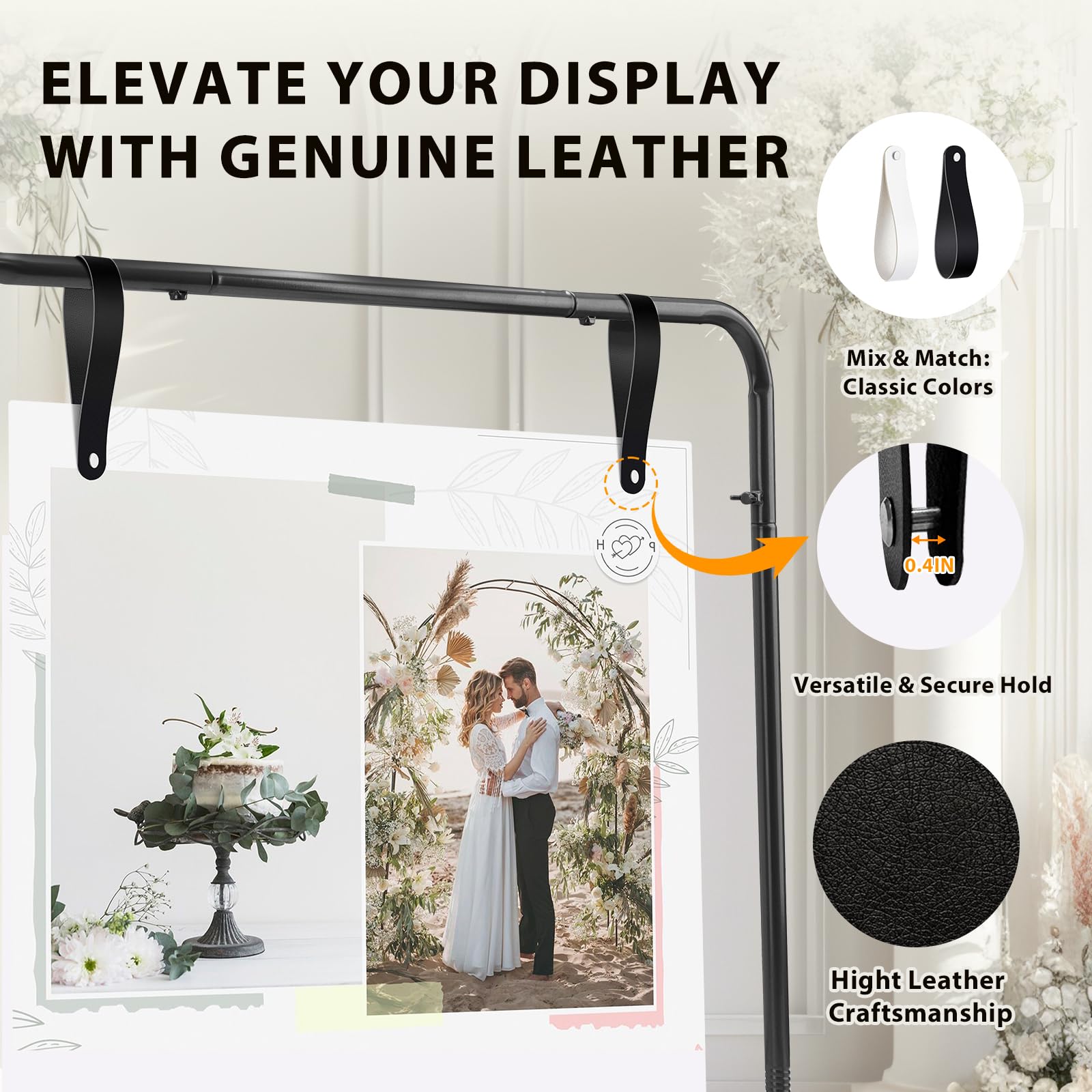 AuntyFey sign stand with hanging straps for lightweight decor and signs