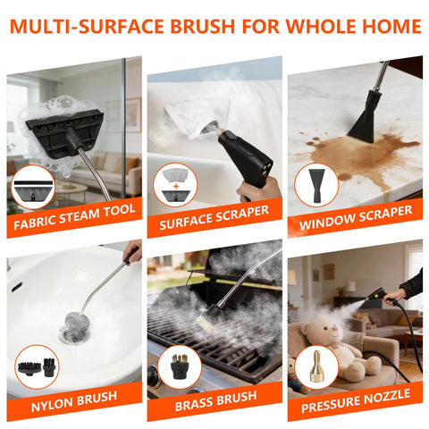 AuraFutur steam cleaner highlighting safety for family and pets.