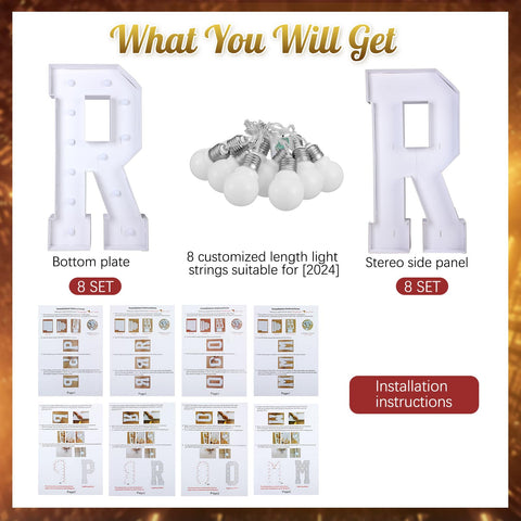 Aurelema marquee letters battery-powered with on/off switch for versatile placement.