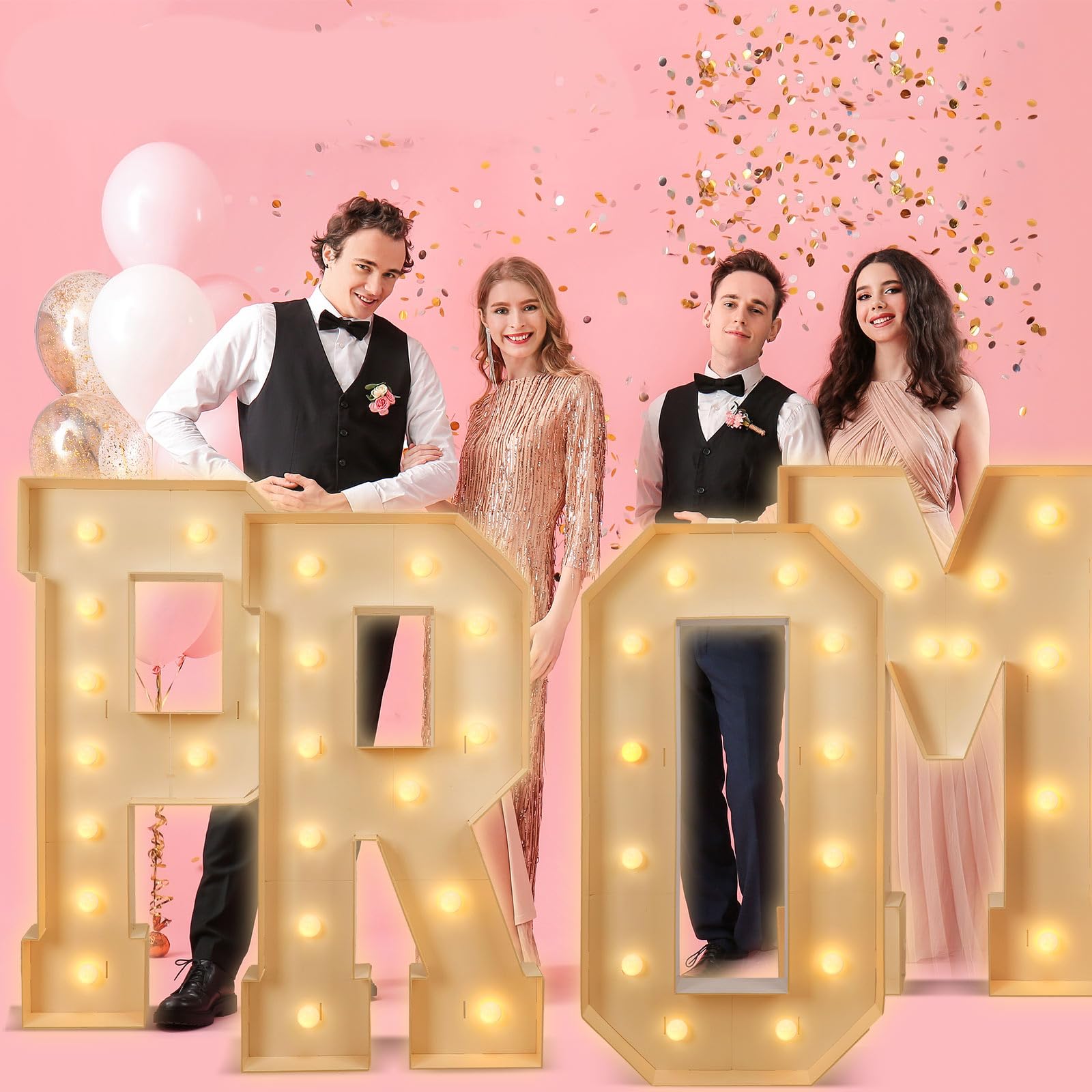 Aurelema two keyhole slots allow secure hanging of prom letters.