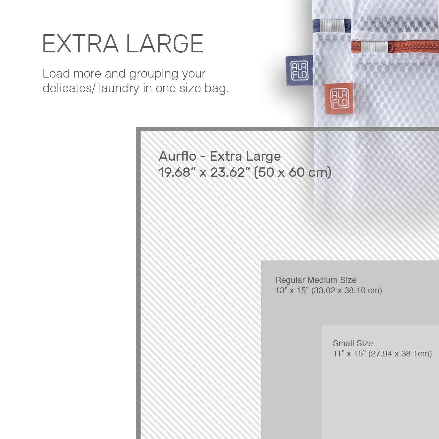 Large 50x60 cm bag provides extra room for bulky delicates while cleaning.