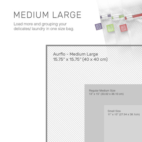 AURFLO color-coded bag for easy sorting and hanging.