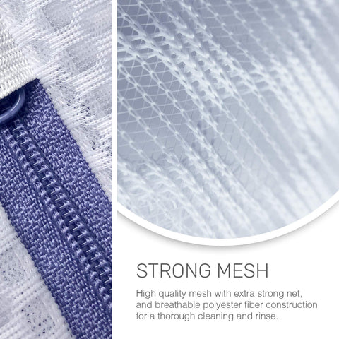 AURFLO XL mesh bag shows hanging loop for organized drying after washing.