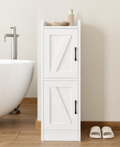 AURINEST narrow bathroom storage cabinet with two doors fits small spaces for organized essentials.