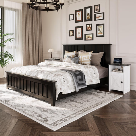 AURINEST nightstand charging dock with lamp setup for nighttime convenience.