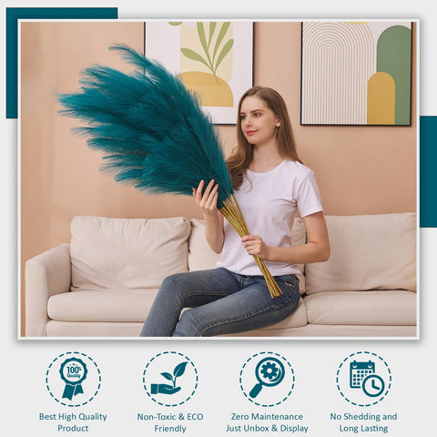 Aurora Prime blue pampas grass non-shedding for tidy indoor spaces.