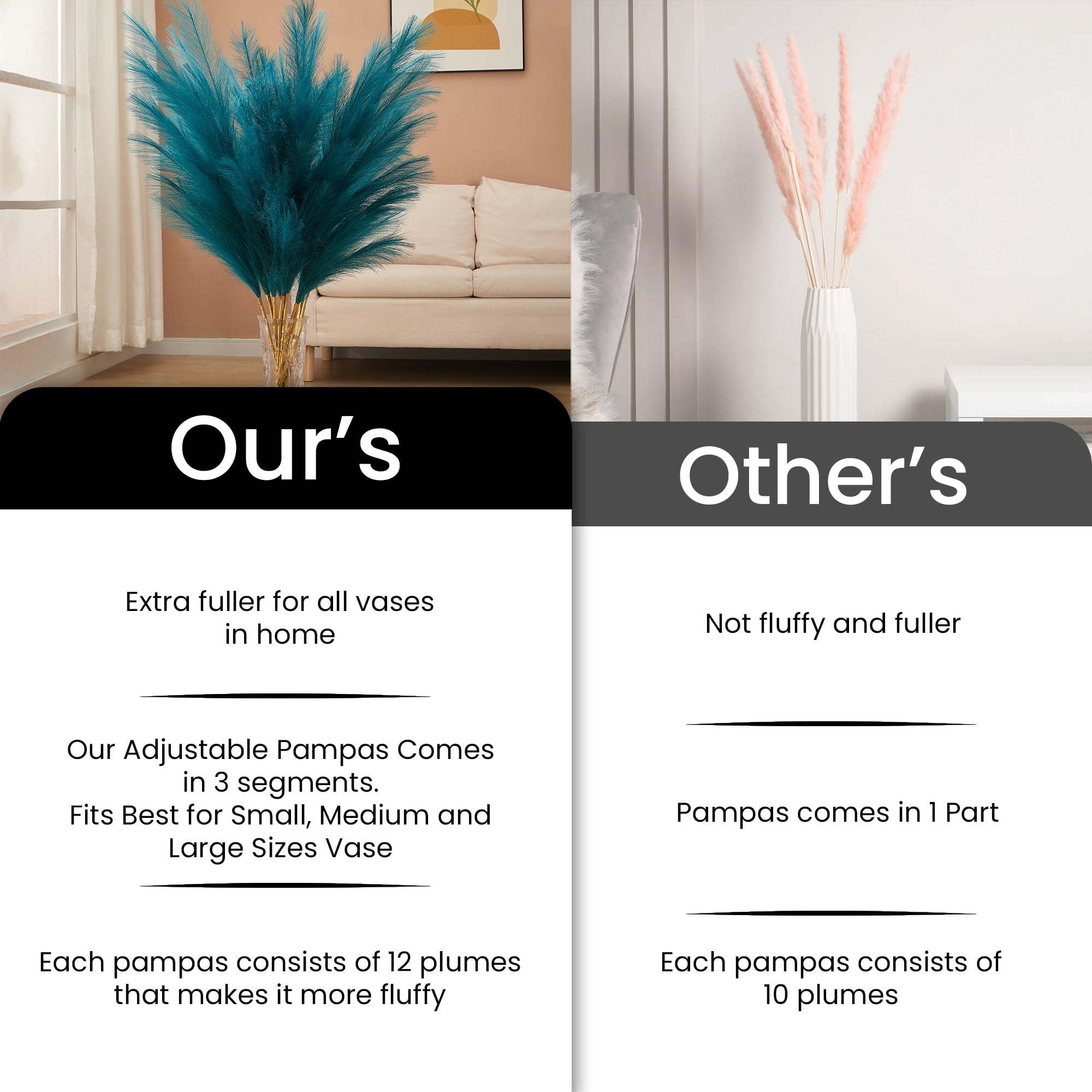 Aurora Prime blue pampas grass enhances wedding decor and centerpieces.