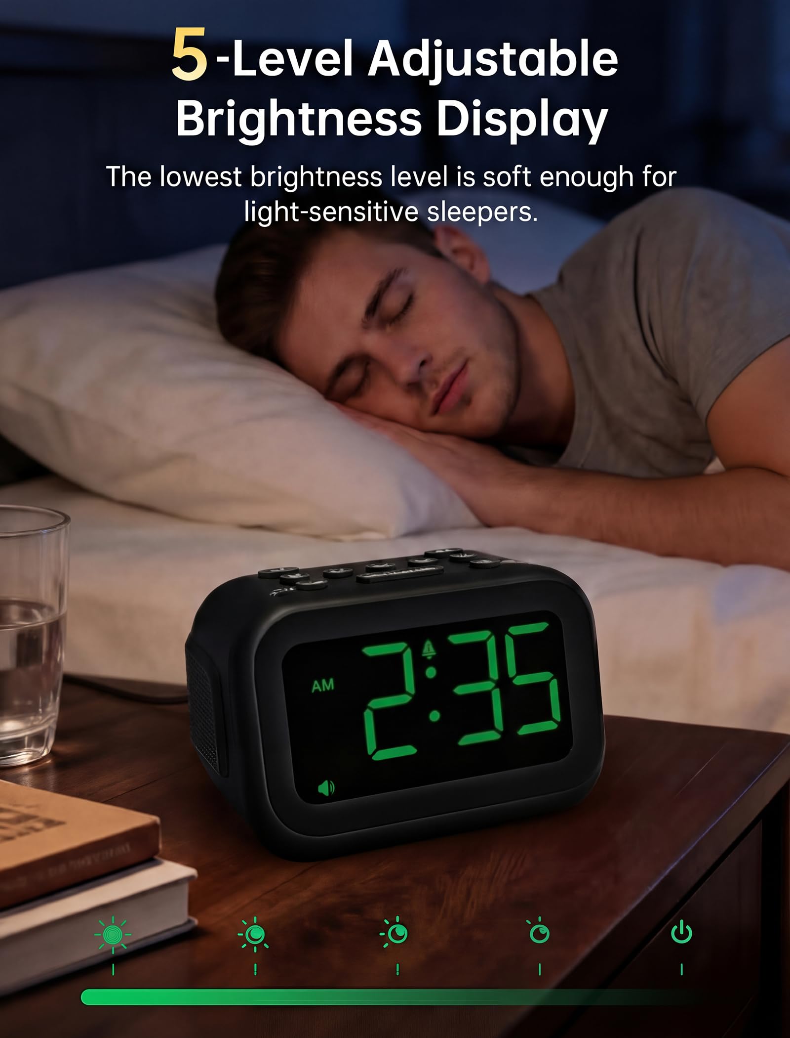 AuroraCalm 12 24 hour format with DST for easy time adjustments.