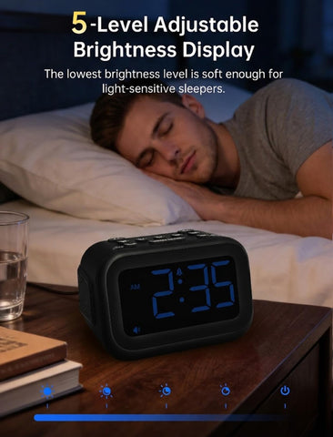 AuroraCalm 12/24 hour format with DST settings for easy timekeeping.
