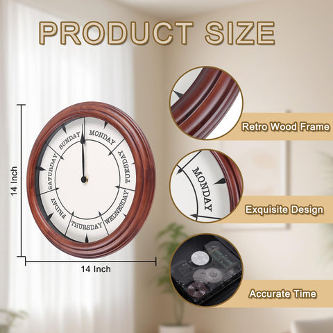 Aurowit day of week clock large digits ensure easy viewing from afar.