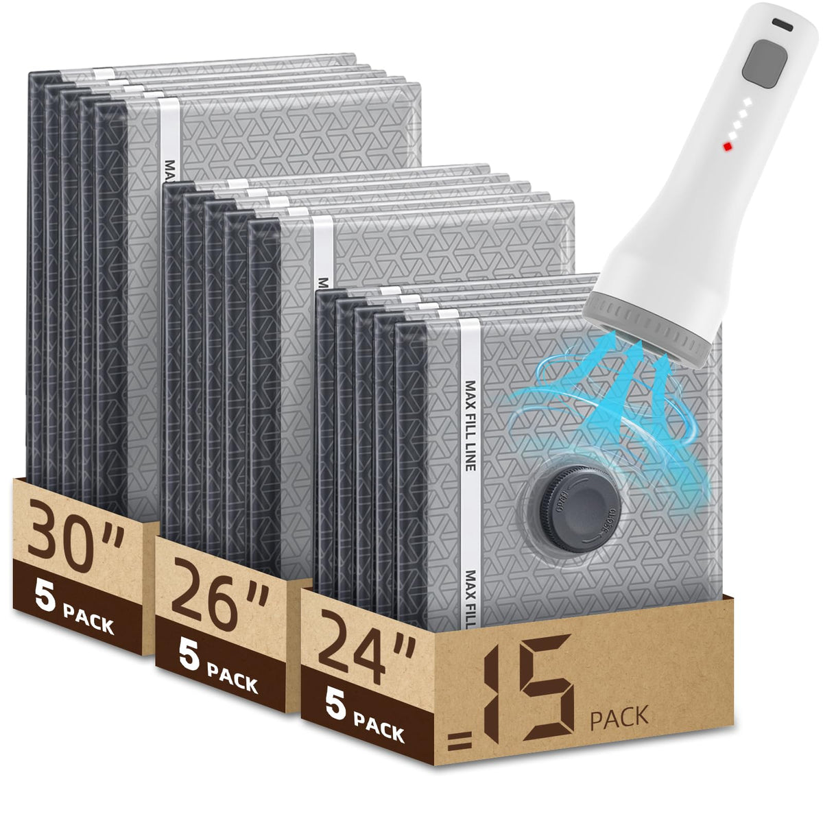 AURYAO travel vacuum bags with compact small size for efficient backpack packing.