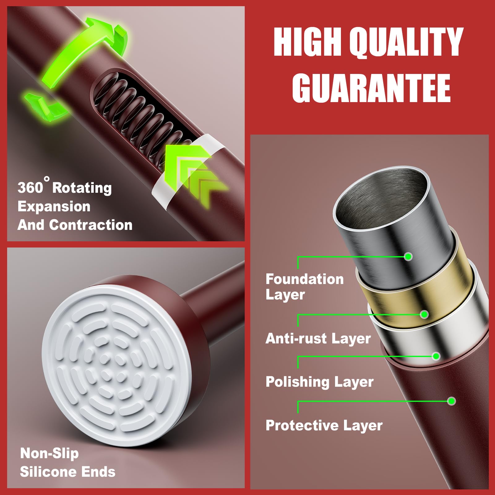 Ausemku adjustable-width rod demonstrates 32-80 inch versatility.