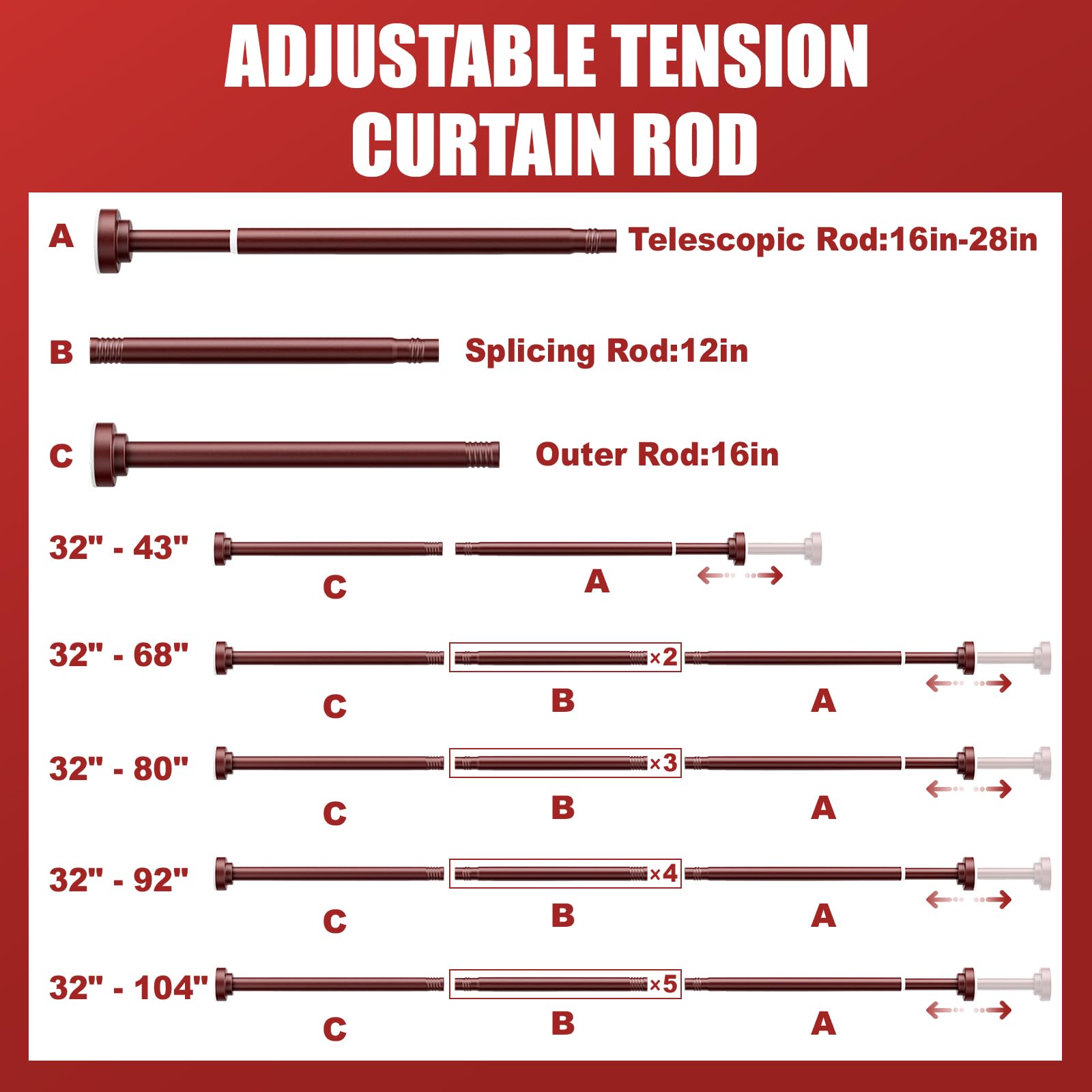 Ausemku multipurpose rod suitable for bathroom, bedroom, and kitchen.
