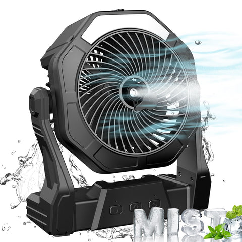 Ausic portable misting fan on desk delivering cooling mist for focused work