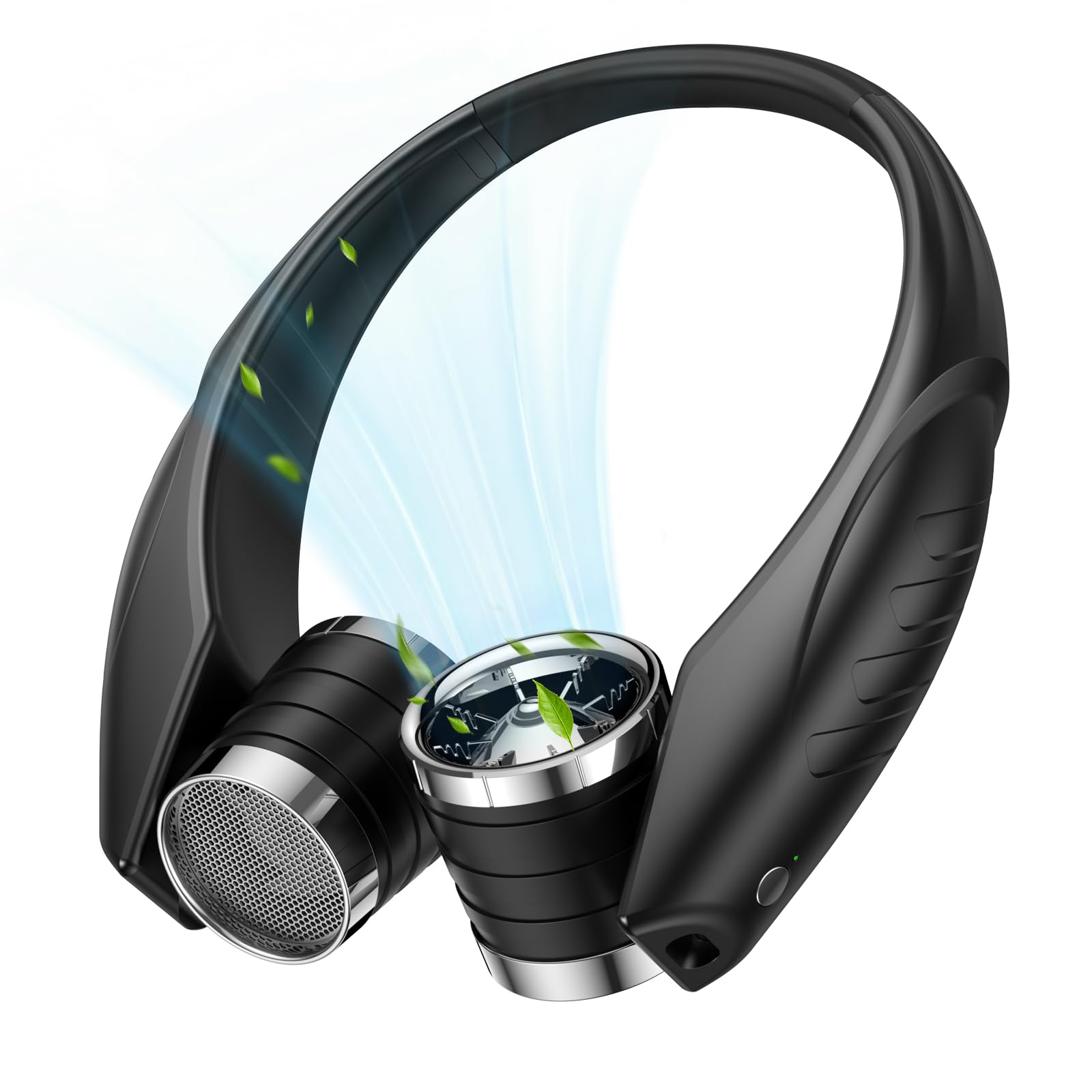 Ausic portable neck fan with dual turbo vents directing airflow for personalized cooling on the move.