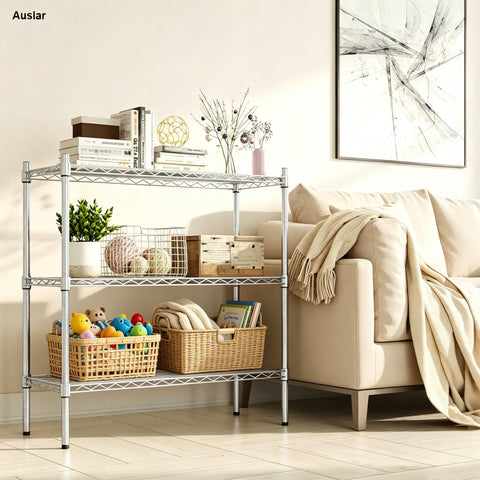 Auslar modern shelving design enhances home decor while adding practical storage.
