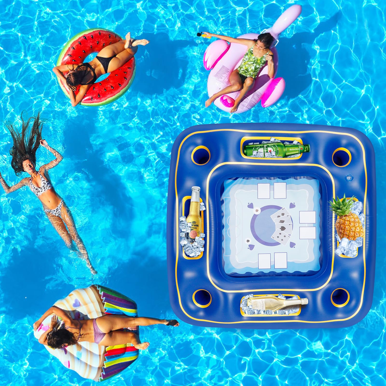 Auspicious Rain blue-gold design adds premium appeal to pool events.