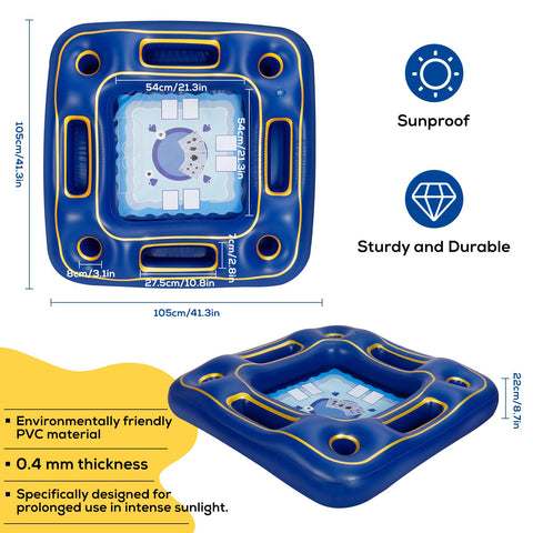 Auspicious Rain table features built-in cup holders and card slots for stability.
