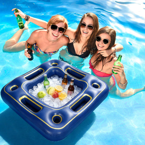 Auspicious Rain puncture-resistant PVC ensures long-lasting poolside fun.